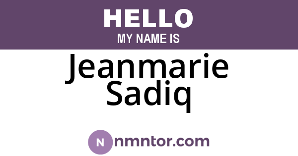 Jeanmarie Sadiq