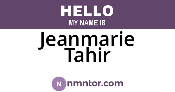 Jeanmarie Tahir