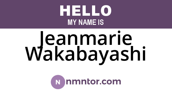 Jeanmarie Wakabayashi