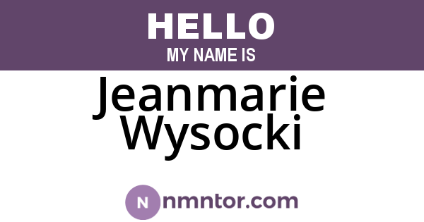 Jeanmarie Wysocki