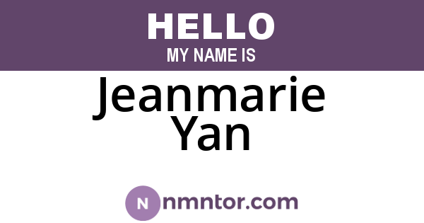 Jeanmarie Yan