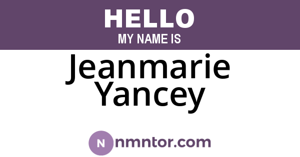 Jeanmarie Yancey