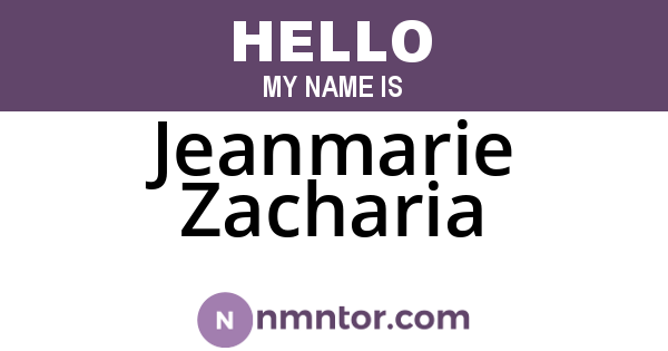 Jeanmarie Zacharia