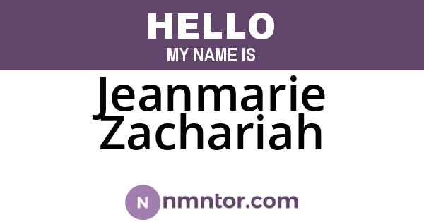 Jeanmarie Zachariah