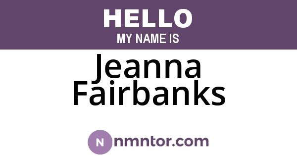 Jeanna Fairbanks