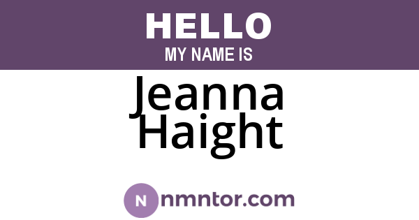Jeanna Haight