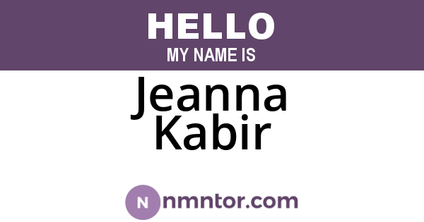 Jeanna Kabir