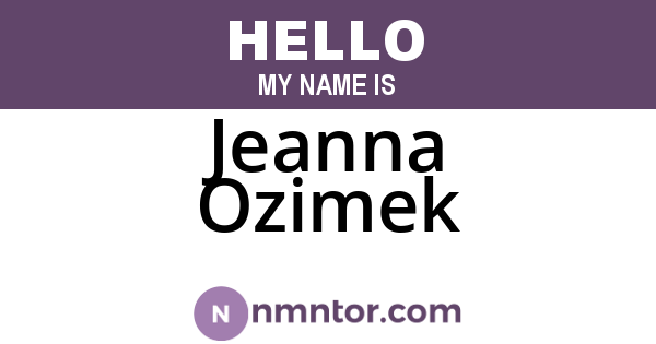 Jeanna Ozimek