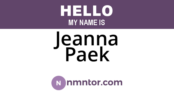 Jeanna Paek