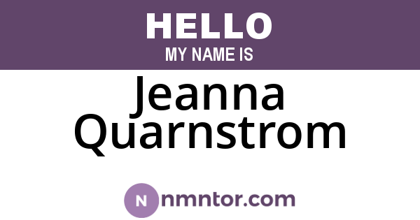 Jeanna Quarnstrom