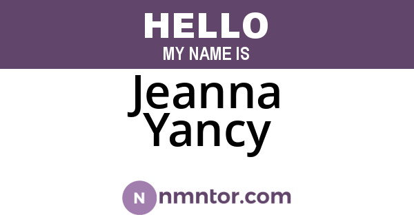 Jeanna Yancy