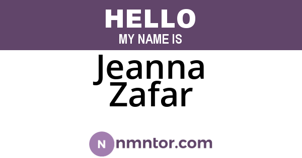 Jeanna Zafar