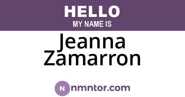 Jeanna Zamarron