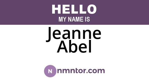 Jeanne Abel