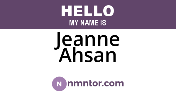 Jeanne Ahsan