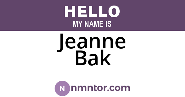 Jeanne Bak
