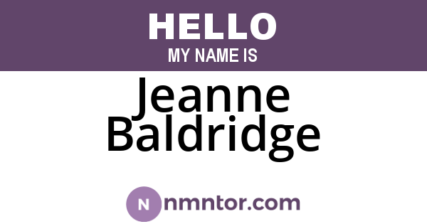 Jeanne Baldridge
