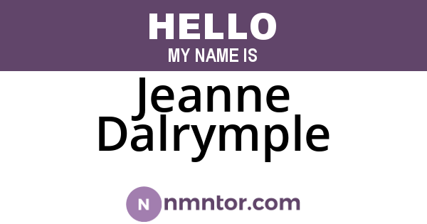 Jeanne Dalrymple