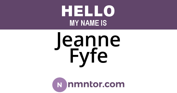 Jeanne Fyfe