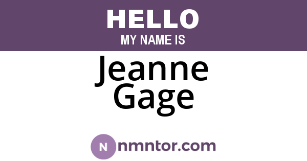 Jeanne Gage