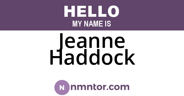 Jeanne Haddock
