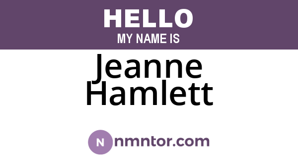 Jeanne Hamlett