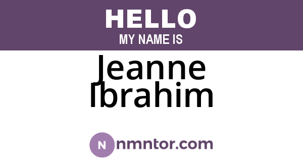 Jeanne Ibrahim