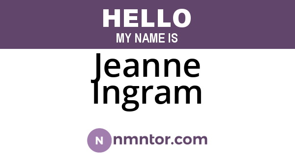 Jeanne Ingram