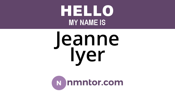 Jeanne Iyer