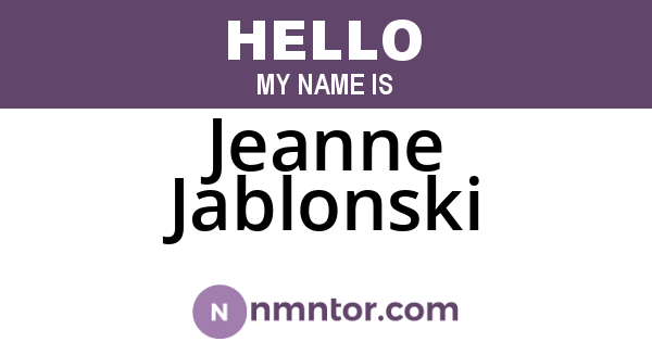 Jeanne Jablonski