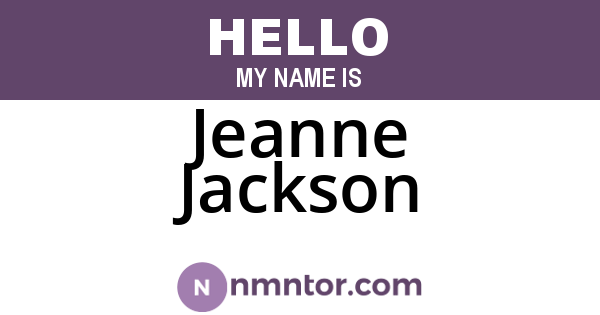 Jeanne Jackson