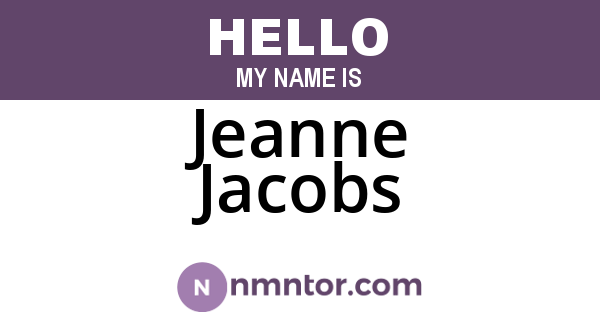 Jeanne Jacobs
