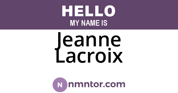 Jeanne Lacroix