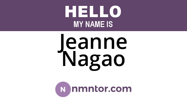 Jeanne Nagao