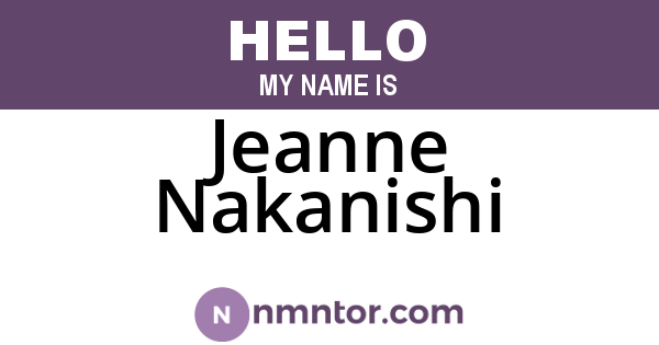 Jeanne Nakanishi