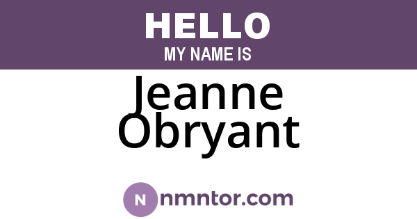Jeanne Obryant