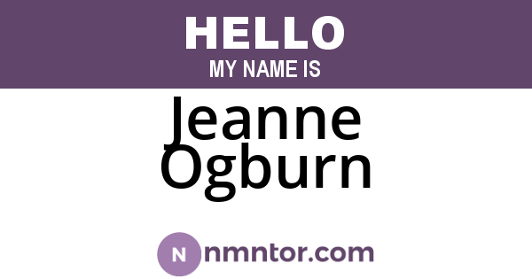Jeanne Ogburn