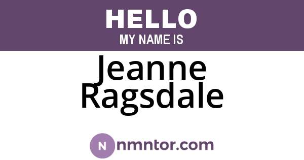 Jeanne Ragsdale