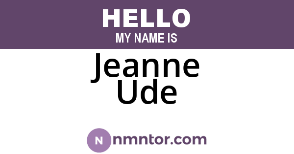 Jeanne Ude