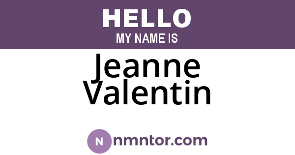 Jeanne Valentin