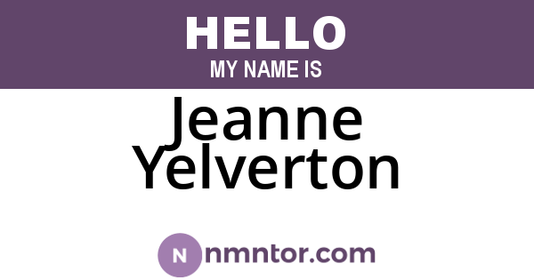 Jeanne Yelverton