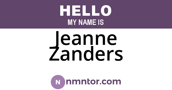 Jeanne Zanders