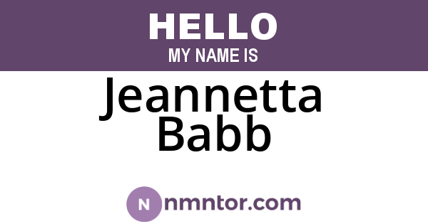 Jeannetta Babb