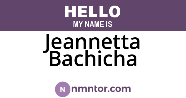 Jeannetta Bachicha