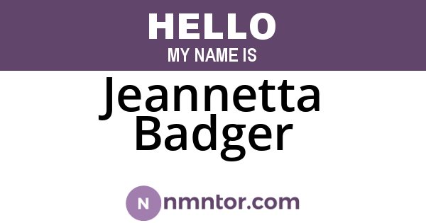 Jeannetta Badger