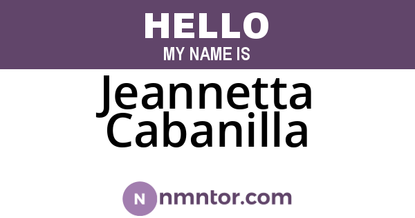 Jeannetta Cabanilla