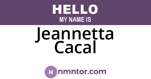 Jeannetta Cacal