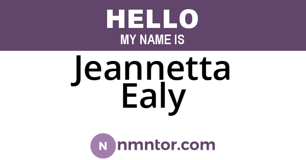 Jeannetta Ealy