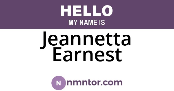 Jeannetta Earnest
