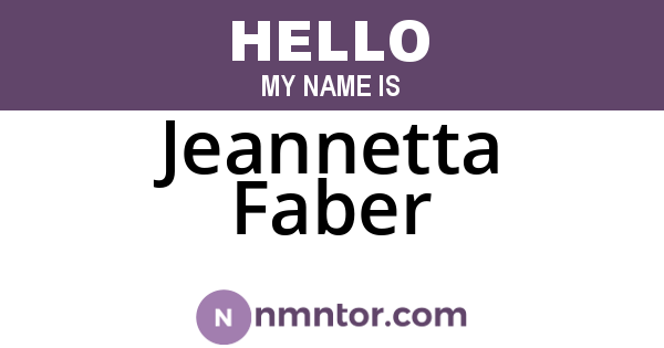 Jeannetta Faber